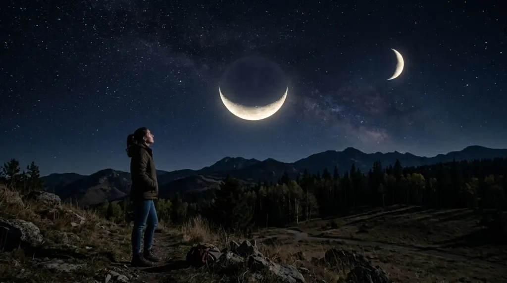 Upside Down Crescent Moon vs. Regular Crescent Moon